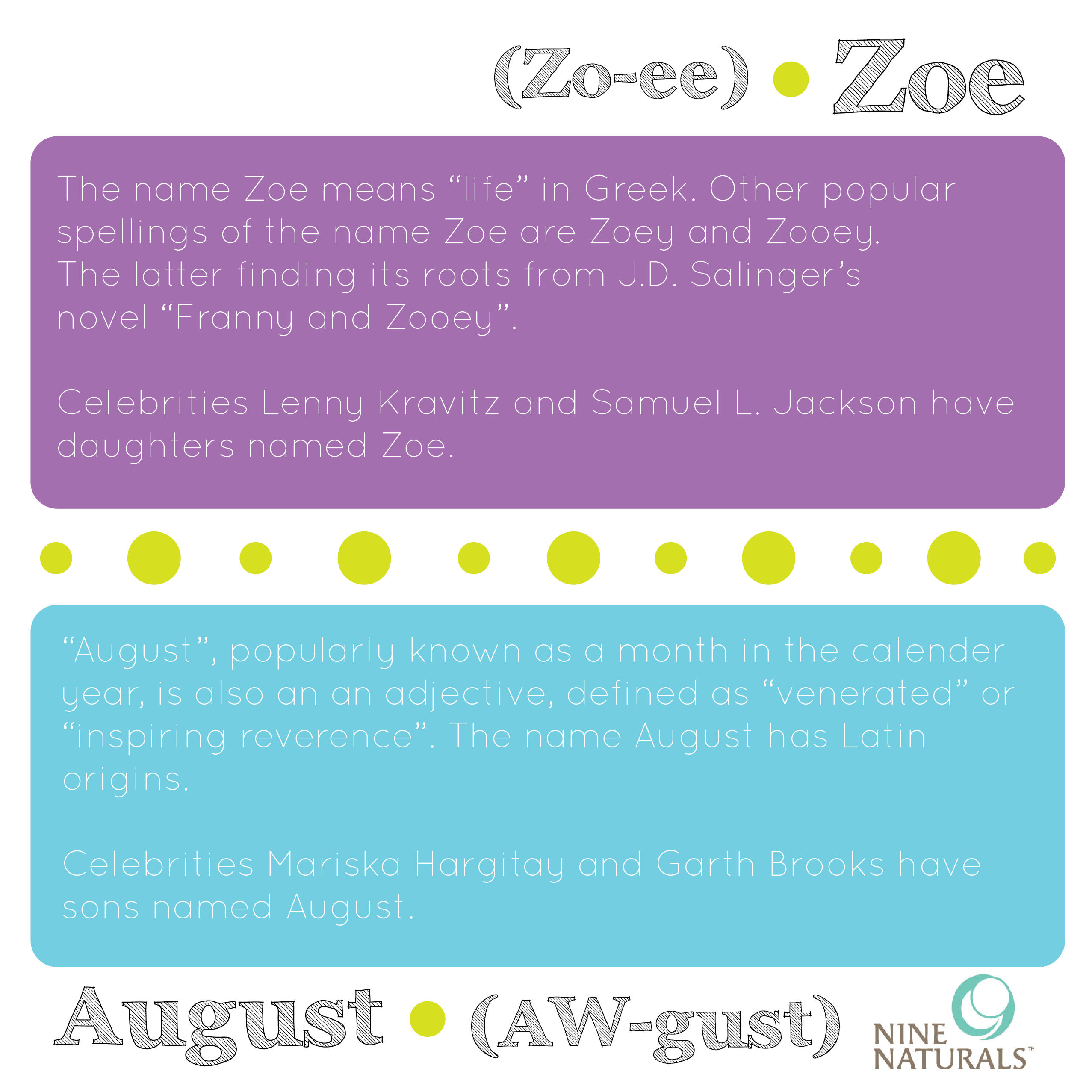 zoe august baby names meaning